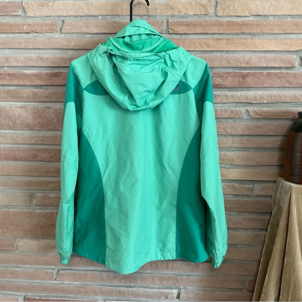 The North Face Women’s Green Hooded Rain Jacket Windbreaker Medium - Picture 4 of 8